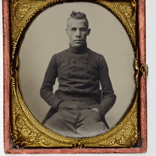 Image similar to tintype photo of a man eating a large toad