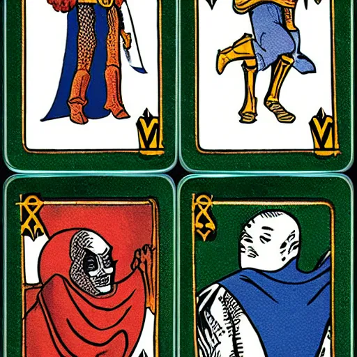 Prompt: medieval playing cards with batman