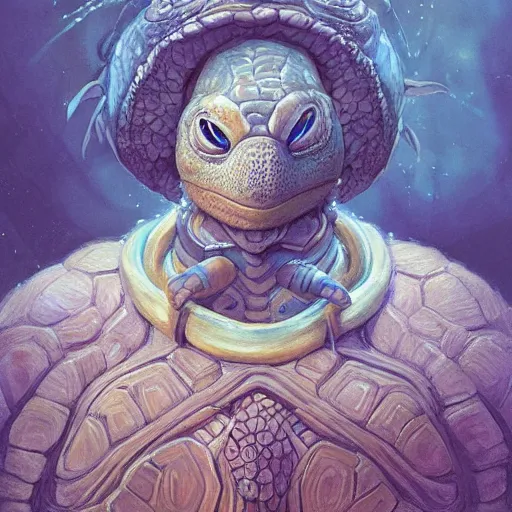 Prompt: a detailed portrait of a turtle druid, by victo ngai and justin gerard, digital art, realistic painting, very detailed, fantasy, dnd, trending on artstation