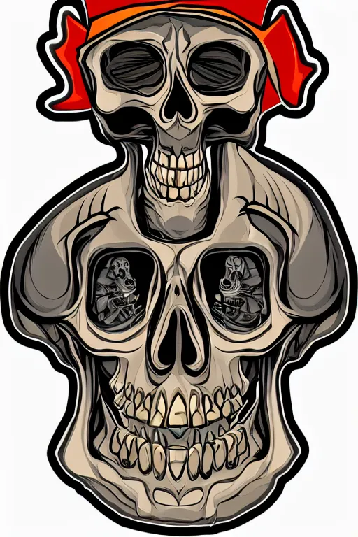 Image similar to A portrait of a skeleton that is a gangster, sticker, colorful, illustration, highly detailed, smooth and clean vector curves, no jagged lines, vector art, smooth