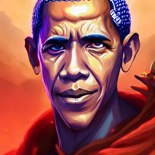 Prompt: anime portrait of Barak obama as a shaman yedi using dark force to eliminate trump as an anime antagonist by Stanley Artgerm Lau, WLOP, Rossdraws, James Jean, Andrei Riabovitchev, Marc Simonetti, and Sakimichan, trending on artstation