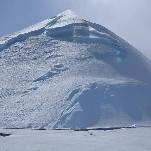 Image similar to entrance to the antarctic pyramid