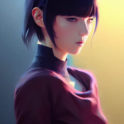 Image similar to elegant girl in urban outfit, cute fine face, rounded eyes, digital painting, fan art, pixiv, by Ilya Kuvshinov, katsuhiro otomo ghost-in-the-shell, magali villeneuve, artgerm, Jeremy Lipkin and Michael Garmash and Rob Rey