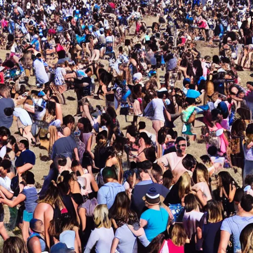 Prompt: 4k eagle shot of dozens of people hugging each other in a warm day, some are crying of joy