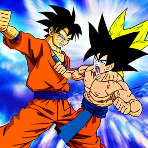 Image similar to goku fighting naruto