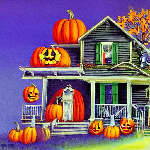 Prompt: Vintage Halloween Painting HDR