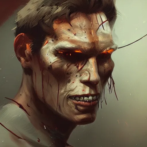 Image similar to a portrait of jerma985 by Greg Rutkowski digital art horror trending on artstation anime arts featured on Pixiv HD 8K highly detailed good lighti