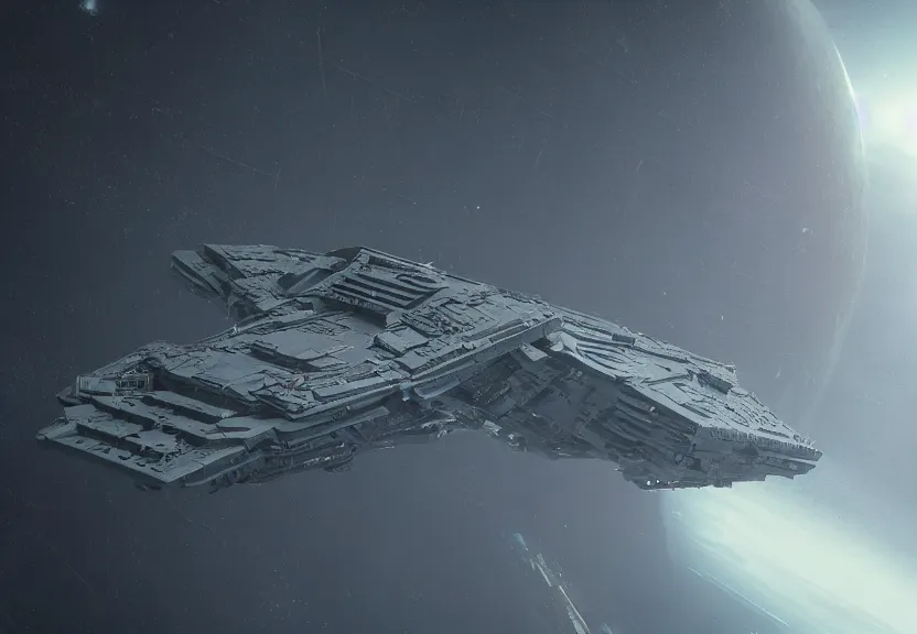 Image similar to sulaco star destroyer drop ship, ilm, beeple