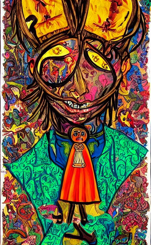 Prompt: amazing detailed painting of a priest. disturbing, twisted, dark, evil. vibrant colors. cute, lovely, funny.