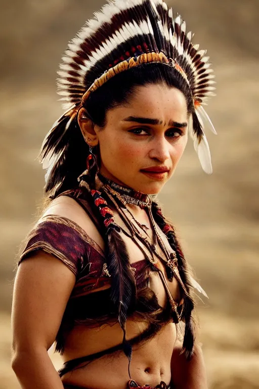 Image similar to Photo of Native Indian woman Emilia Clarke, portrait, skilled exotic Indian dancer, ancient, realistic, detailed, Emilia Clarke