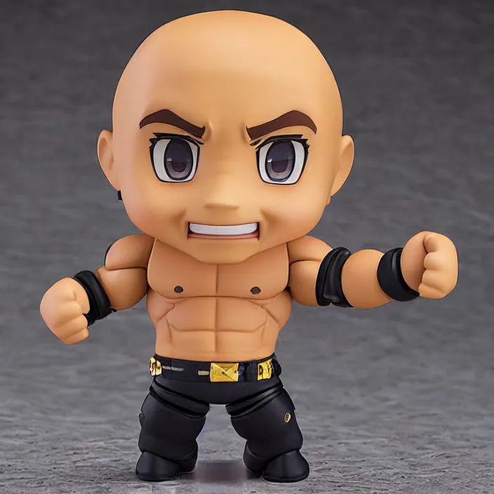 Prompt: dwayne the rock johnson, an anime nendoroid of dwayne the rock johnson, figurine, detailed product photo