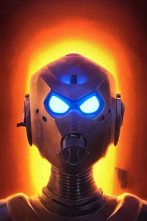 Image similar to epic mask helmet robot ninja portrait stylized as fornite style game design fanart by concept artist gervasio canda, behance hd by jesper ejsing, by rhads, makoto shinkai and lois van baarle, ilya kuvshinov, rossdraws global illumination radiating a glowing aura global illumination ray tracing hdr render in unreal engine 5