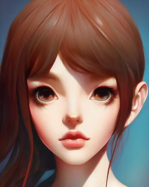 Prompt: a centered portrait of a beautiful nervous girl, by artgerm, ross tran, in the style of ilya kuvshinov. 7 0 mm