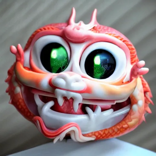 Prompt: dragon baby, cute, adorable, breathing out visably, smooth chinese dragon, big eyes