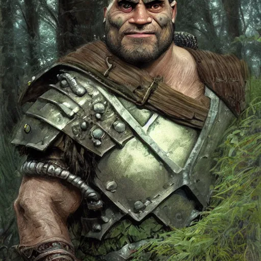 portrait of a ruggedly handsome half - orc fighter, Stable Diffusion