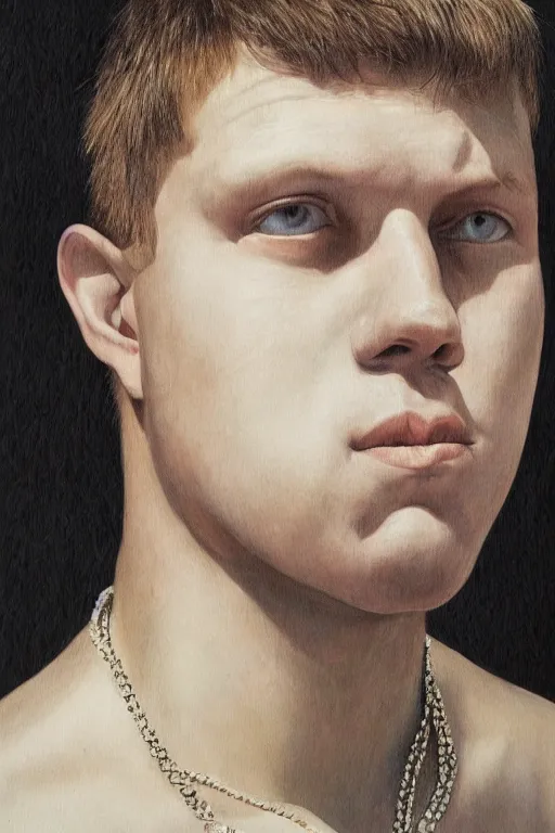 Prompt: portrait of yung lean renaissance style, hyper detailed face, trending on artstatio, beautiful