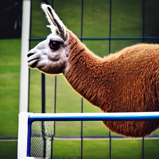 Image similar to a photo of a llama dunking a basketball, 4 k, photography, high resolution