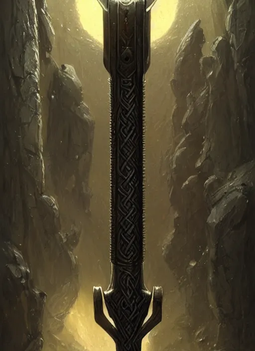 Image similar to masterpiece, viking thor's hammer concept art, stylized, doom, elegant, majestic, epic, art by h. r. giger, greg rutkowski, josan gonzalez, alexey egorov, biomechanical, alchemy, monogram