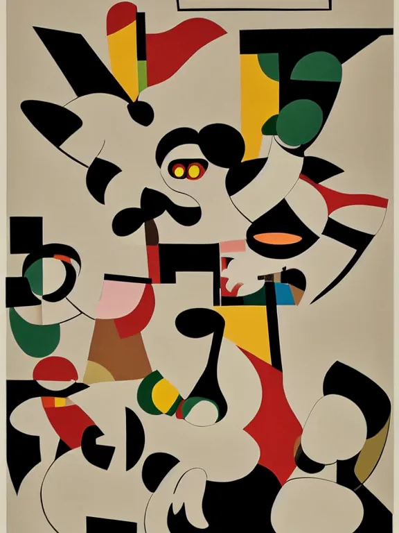 Prompt: the Brazilian Modern Art Week poster. The poster style is modernism and the details are minimal. The poster features a sequence of images, ideas, emotions, and sensations that usually occur involuntarily in the mind during certain stages of sleep, The background of the poster is a light beige color, modernism, cubism, minimalism, designed by George Condo