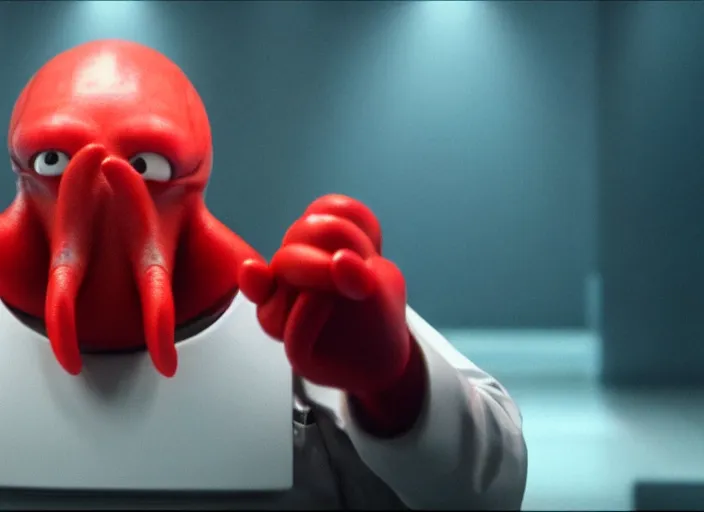 Image similar to film still of zoidberg in the new scifi movie, 4 k