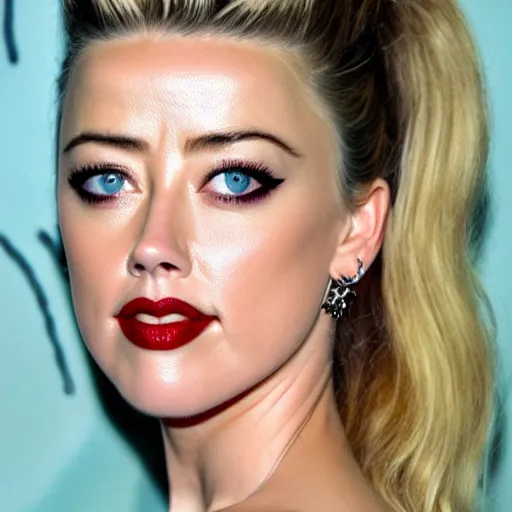 Image similar to gourd with face of amber heard hybrid intercross amber heard mix as a gourd