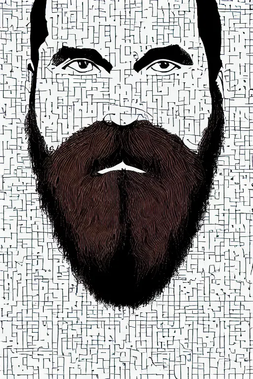 Prompt: face icon stylized minimalist portrait of a respectable dignified 3 0 ish pentecostal preacher with kind eyes and red beard and hair, serge birault, global illumination