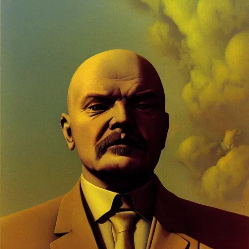 Image similar to Vladimir Lenin. Zdzisław Beksiński