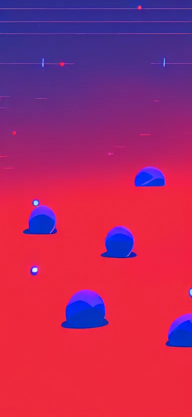 Image similar to creates on a planet in space, divided in 2, red side and blue side, style of Kurzgesagt, trending on artstation, 4k