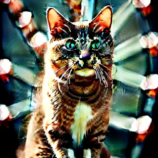 Image similar to !!! cat!!!, ( ferris wheel ), feline, sitting, riding, award winning photo, nikon, realistic,