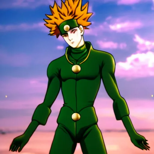 Image similar to a photograph of kakyoin from jojo's bizarre adventure, filmic, cinematographic