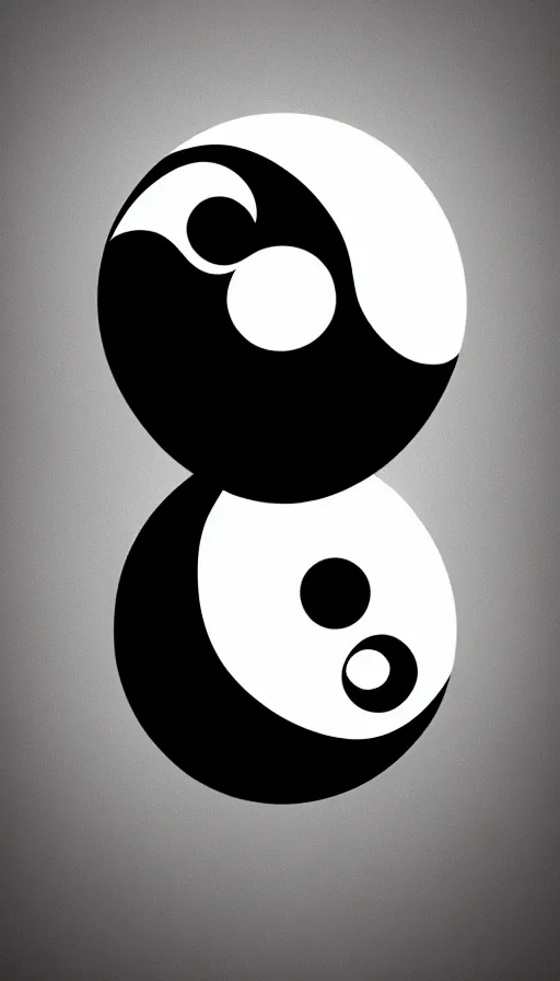 Prompt: Abstract representation of ying Yang concept, by Qian Xuan