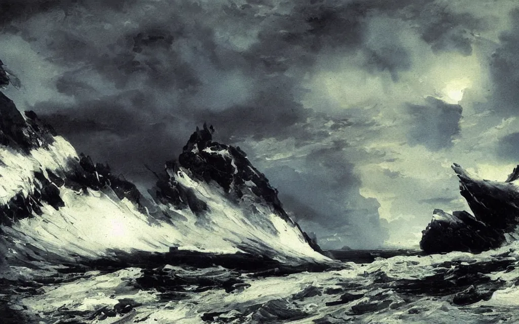 Prompt: a beautiful painting representative of the art style of peder balke