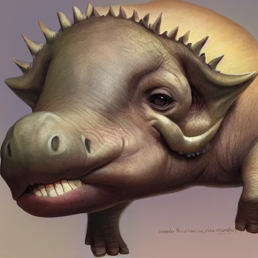 Prompt: happy and cute face of baby triceratops made by nebula space, model pose, face only, big smile, pencil drawing, pastel, smooth, by marc simonetti