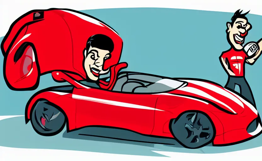 Image similar to Red Hot European Style Sports Car, Cartoon, Caricature, Vector Illustration Pro Vector, 8k