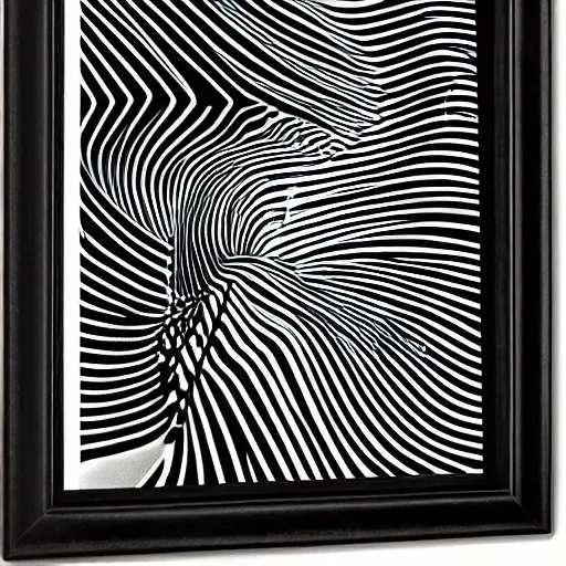 Image similar to continuous spiral single line contour op art, mary louise brooks