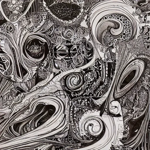 Prompt: chaos, intricate ink illustration, highly detailed, maximalist, oil painting