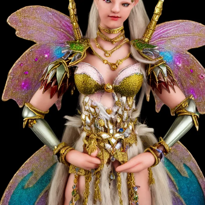 Image similar to photograph of a real - life beautiful!! fairy queen with bejewelled armour. extremely detailed. 8 k