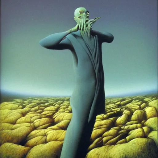 Image similar to Elton John. Zdzisław Beksiński