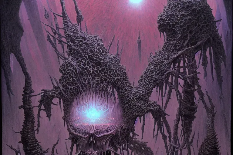 Image similar to that is not dead which can eternal lie and with strange aeons even death may die, intricate, ultra high definition, ultra detailed, symmetry, sci - fi, dark fantasy, by wayne barlowe