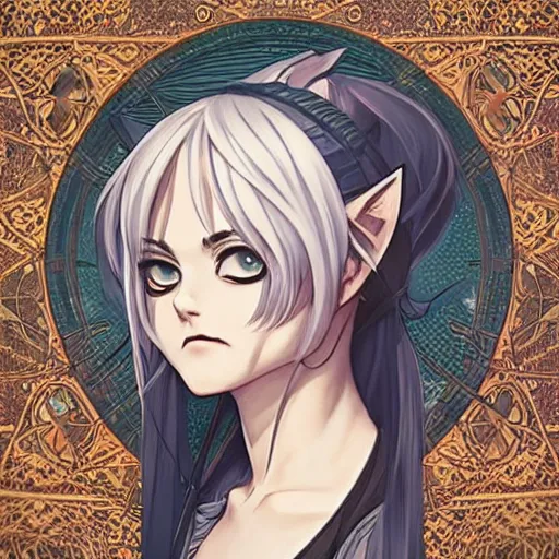 Prompt: Grumpy cat as an anime waifu, anime, weeb, die cut sticker , intricate, elegant, highly detailed, digital painting, artstation, concept art, smooth, sharp focus, illustration, art by artgerm and greg rutkowski and alphonse mucha and francisco goya