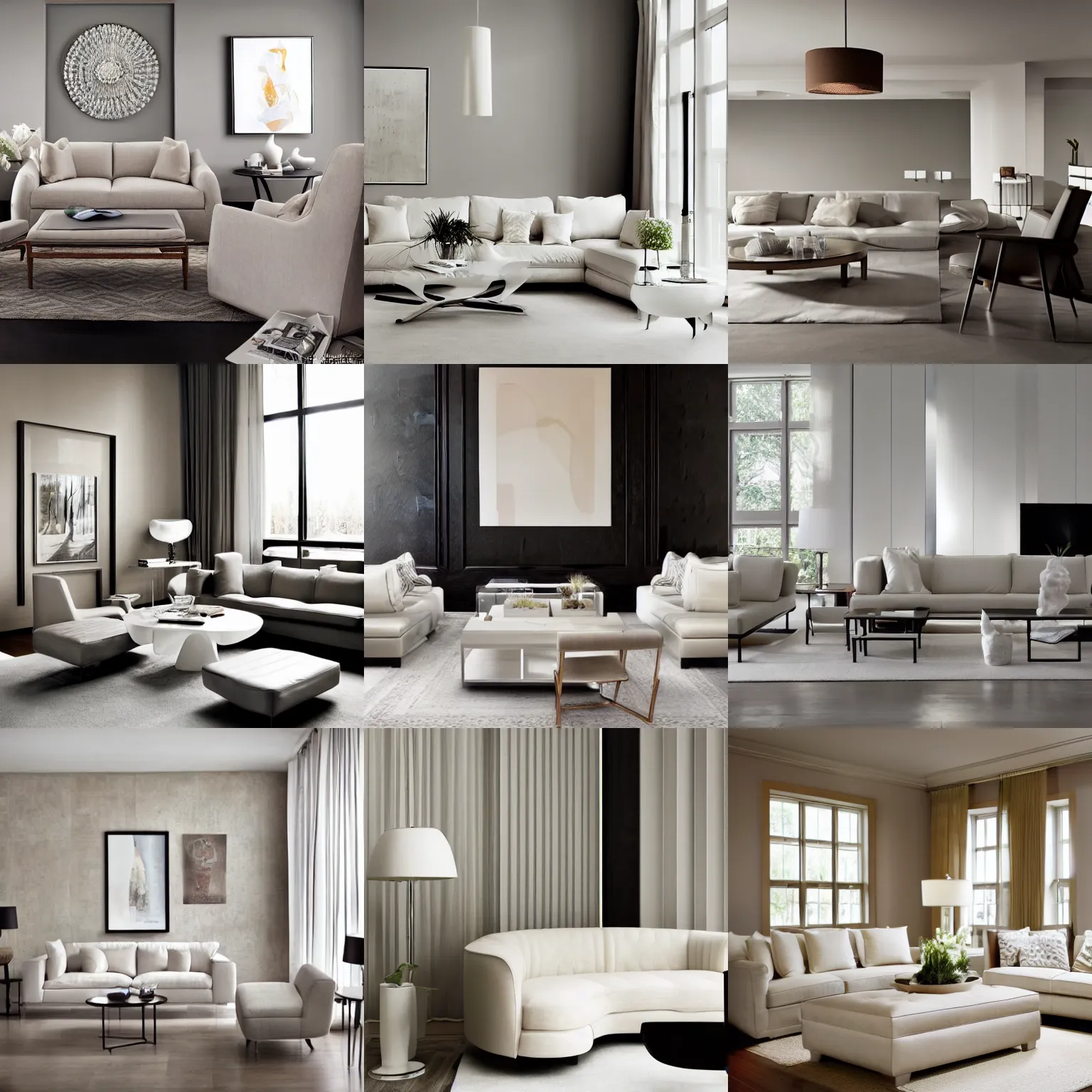 Prompt: modern only light colored interior design, no dark colors, sophisticated, light furniture magazine, promotional photography