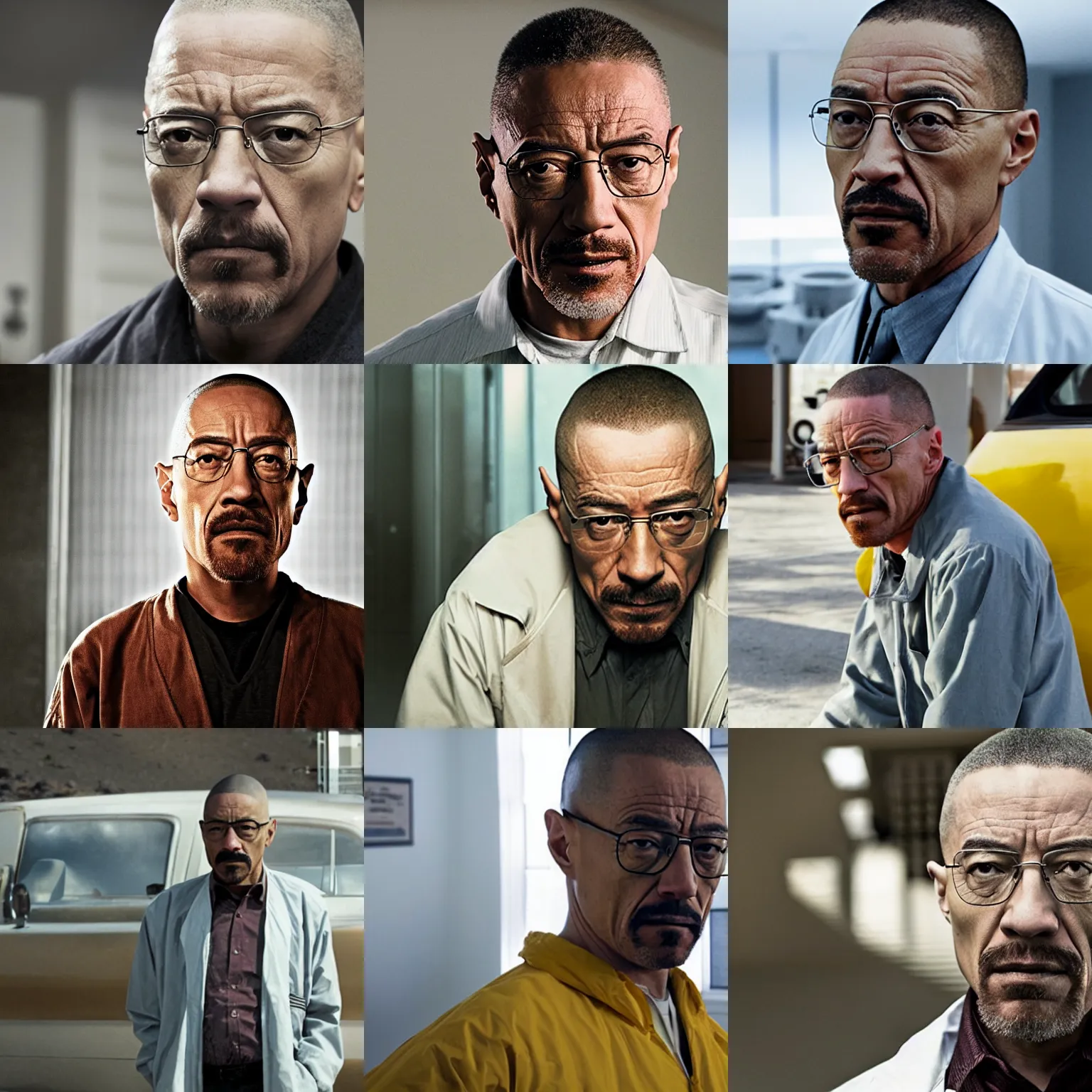 Prompt: Giancarlo Esposito as Walter White, still from Breaking Bad
