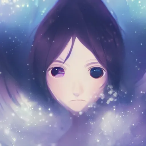 Prompt: a girl's eyes, stars are hidden in the eyes, 8 k, stunning, dream, highly detailed, super macro, surrealist, eye ministry close - up, style of magical girl, makoto shinkai