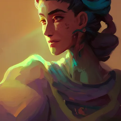 Image similar to profile portrait, maya ali mage, gloomhaven, dynamic lighting, gaudy colors, octane render aesthetic, matte painting concept art, official fanart behance hd artstation by jesper ejsing, by rhads and makoto shinkai and lois van baarle and ilya kuvshinov and rossdraws