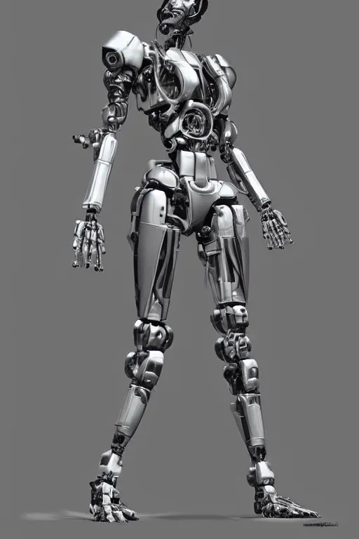 Image similar to symmetry!! full body cyborg female concept, supermodel, humanoid form, robot servo, metalized mecha anatomy, monkey limbs, digital art, in the style of ben lol, brian sum, ramil sunga, herbert lowis, furio tedesschi, christopher cao, artstation, pinterest, deviantart, photoshop, octane render, unreal engine