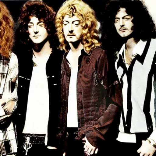 Image similar to led zeppelin in y 2 k aesthetic, led zeppelin 1 9 9 9, 2 0 0 0, 2 0 0 1