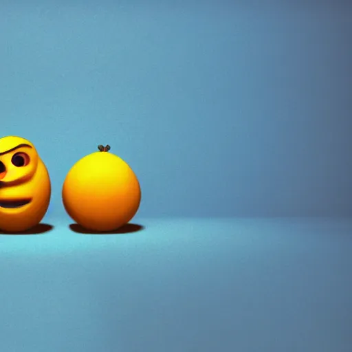 Image similar to a cinematic film still from a 2022 Pixar movie about anthropomorphic lemons, in the style of Pixar, shallow depth of focus