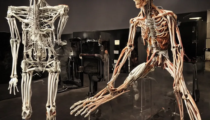 Image similar to big budget horror movie a (body worlds) cyborg