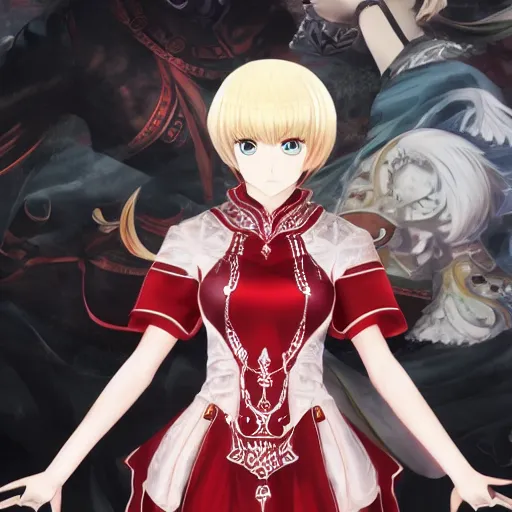 Image similar to Nero Claudius, Emperor of Roses, concept art by Wada Arco