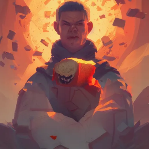 Prompt: portrait of the angry toast was alive, volumetric lighting, dynamic composition, fantasy, hyper detailed, ultra realistic, sharp focus, octane render, concept art by sachin teng and sergey kolesov and ruan jia and heng z